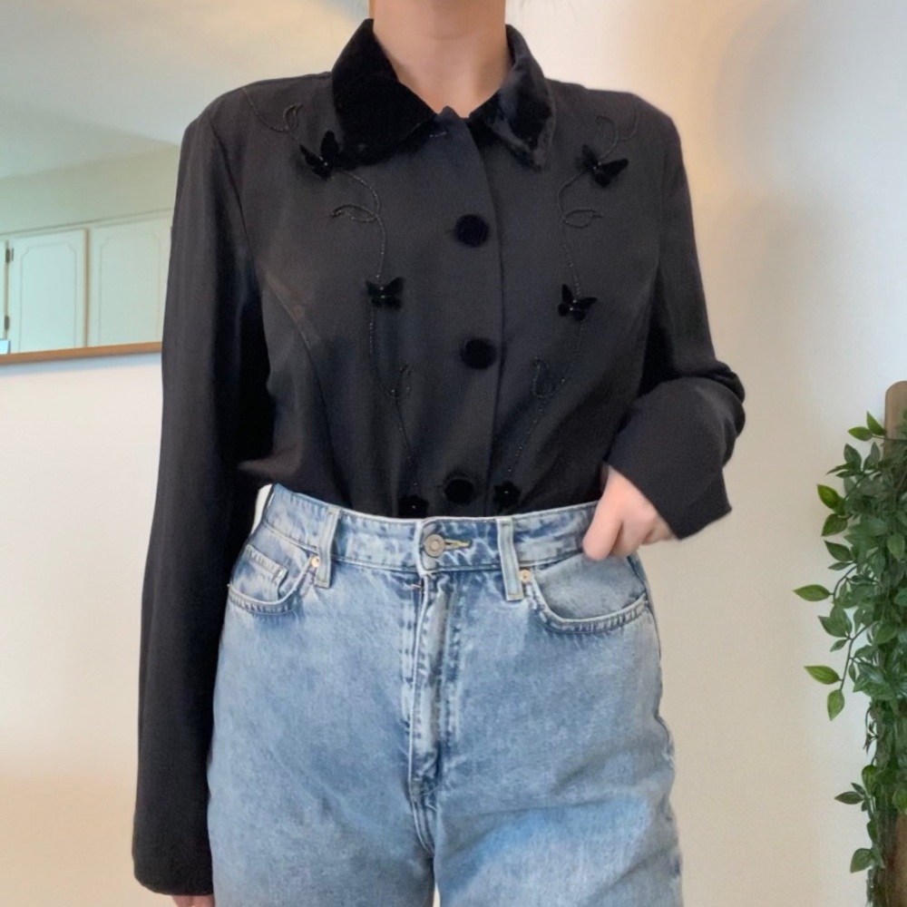 90s Butterfly button up shirt